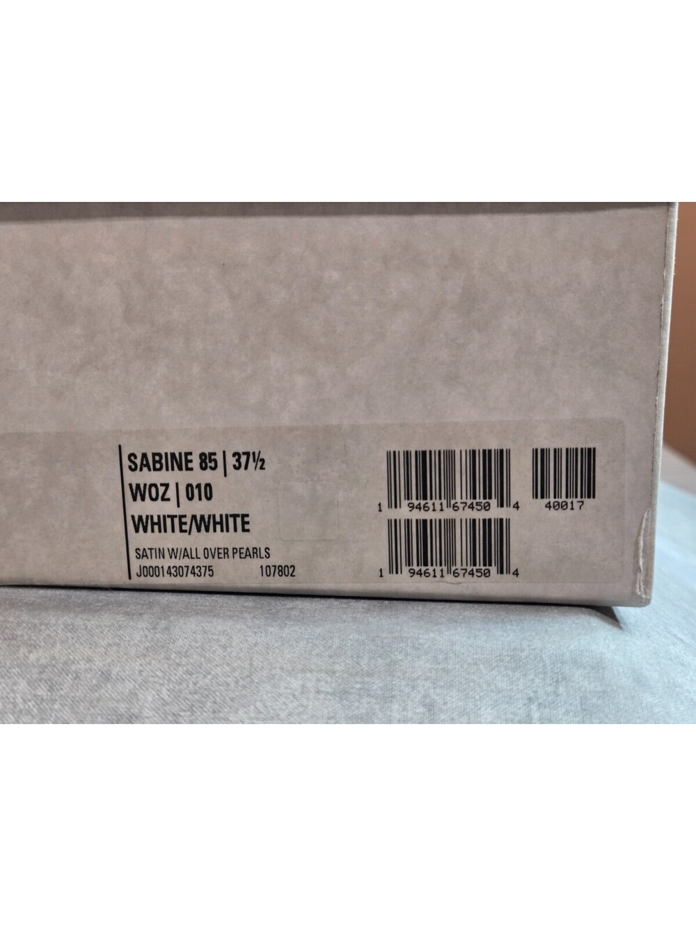 JIMMY CHOO Sabine 85 Satin All Over Pearls Heels Pumps Size 37.5, Original Box - Picture 10 of 11